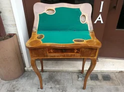 Best Pamono Louis XV Inlaid Wood Game Table