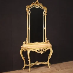 Best Pamono Louis XV Italian Console with Mirror, 1960s, Set of 2