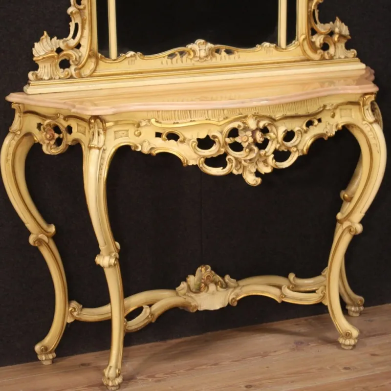 Best Pamono Louis XV Italian Console with Mirror, 1960s, Set of 2
