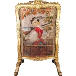Pamono Louis Xv Period Fireplace Screen in Doré Wood and Tapestry, 18th Century> Fireplaces And Mantels