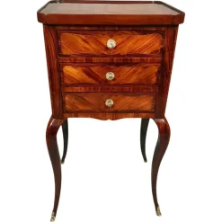 Pamono Louis XV Side Table or Nightstand with Drawers, France, 1760s> Nightstands