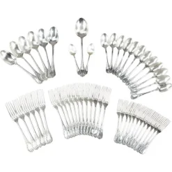 Pamono Louis XV Silver-Plated Flatware, 1900s, Set of 51> Cutlery & Serving Utensils