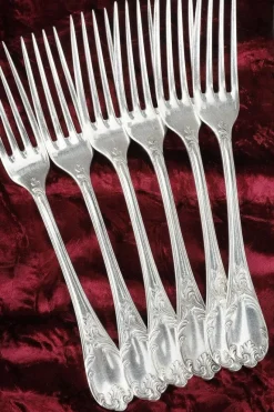 Pamono Louis XV Silver-Plated Flatware, 1900s, Set of 51><noscript><img width=
