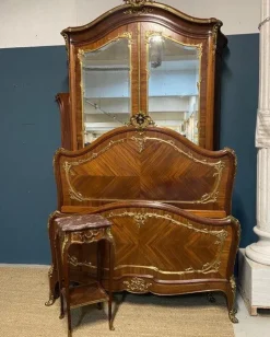 Pamono Louis XV Style Bedroom Set in Rosewood, 1890s, Set of 3> Beds & Bedroom Sets