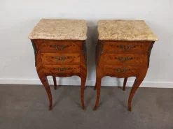 New Pamono Louis XV Style Bedside Tables, 1950s, Set of 2