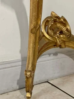 New Pamono Louis XV Style Console in Gilded Wood, France, 19th Century