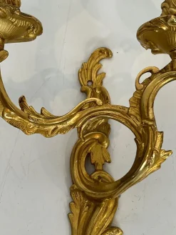 Clearance Pamono Louis XV Style Gilt Bronze Wall Lights, Set of 2