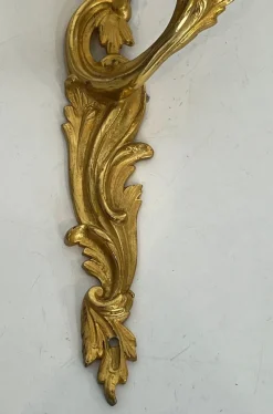 Clearance Pamono Louis XV Style Gilt Bronze Wall Lights, Set of 2