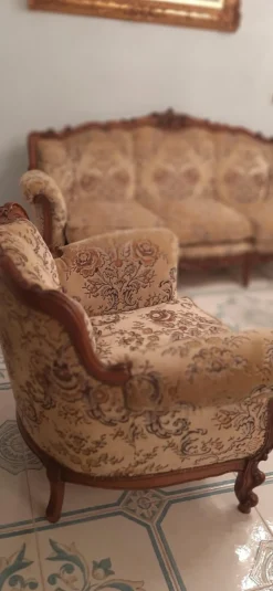Sale Pamono Louis Xv Style Living Room Sofa and Armchairs from La Permanente Mobili Cantù, 1970s, Set of 3