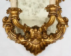 Pamono Louis XV Style Mirrors in Gilded and Carved Wood, Venice, 19th Century, Set of 2><noscript><img width=