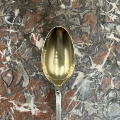 New Pamono Louis XV Style Mocha Spoons in Silver and Vermeil, France, 19th Century, Set of 12