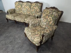 Pamono Louis XV Style Oak Living Room Set, Set of 4><noscript><img width=