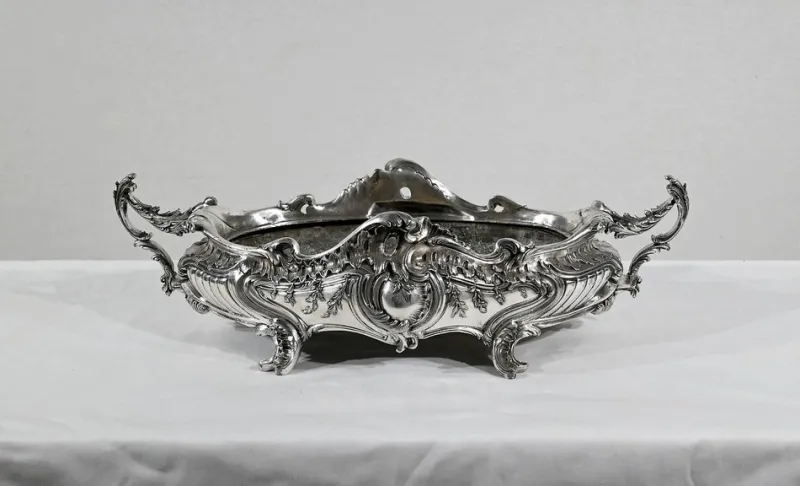Pamono Louis XV Style Silver Bronze Planter, 19th Century> Planters And Jardiniere