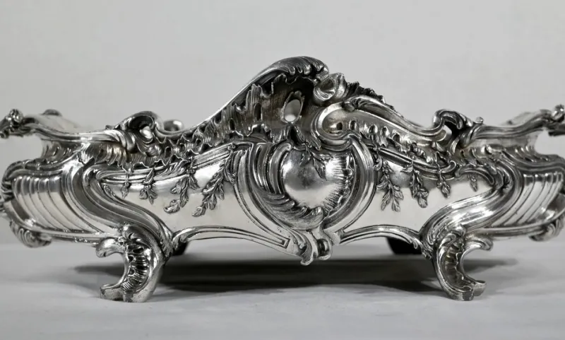 Pamono Louis XV Style Silver Bronze Planter, 19th Century> Planters And Jardiniere