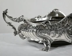 Pamono Louis XV Style Silver Bronze Planter, 19th Century><noscript><img width=