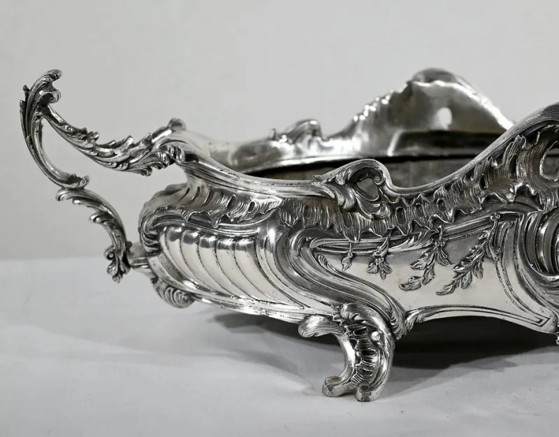 Pamono Louis XV Style Silver Bronze Planter, 19th Century> Planters And Jardiniere