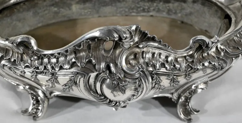 Pamono Louis XV Style Silver Bronze Planter, 19th Century> Planters And Jardiniere
