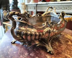 Pamono Louis XV Style Silver Plated Bronze Jardiniere, 1800s><noscript><img width=