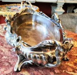 Pamono Louis XV Style Silver Plated Bronze Jardiniere, 1800s><noscript><img width=