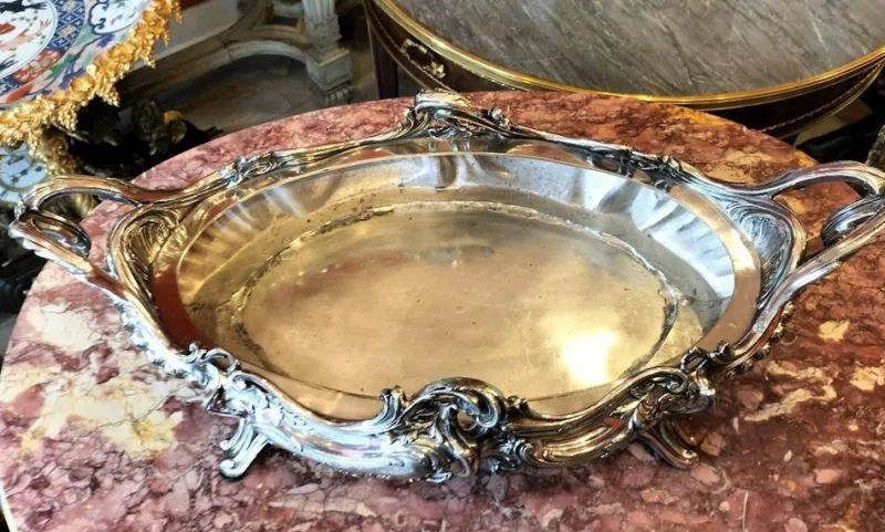 Pamono Louis XV Style Silver Plated Bronze Jardiniere, 1800s> Planters And Jardiniere