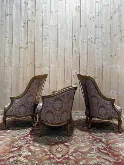 New Pamono Louis XV Style Sofa and Chairs, Set of 3