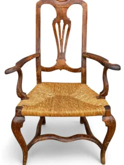 Pamono Louis XV Venetian Armchair in Walnut> Lounge Chairs & Armchairs