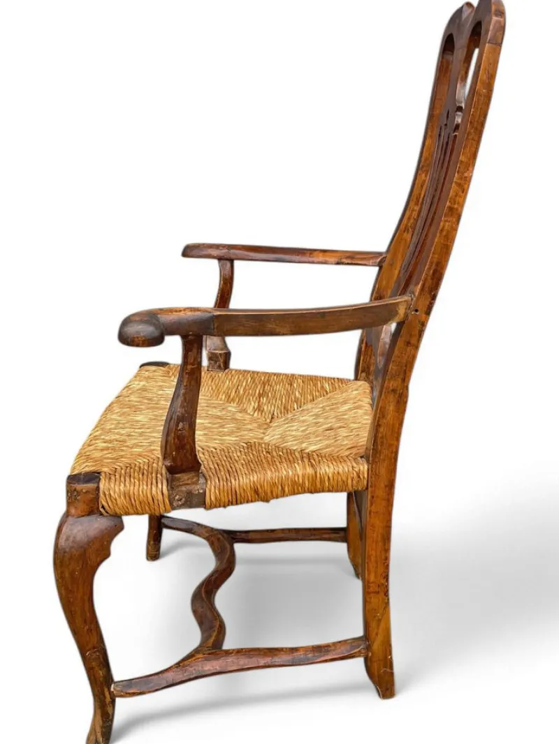 Pamono Louis XV Venetian Armchair in Walnut> Lounge Chairs & Armchairs