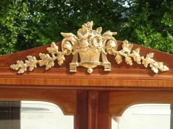 Pamono Louis XVI Bronze and Marquetry Sideboard with Curved Display Case, 1890s><noscript><img width=