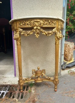 Pamono Louis XVI Demi-Lune Console, 1870s><noscript><img width=