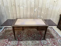 Pamono Louis XVI Directoire Style Bureau Plat in Mahogany><noscript><img width=