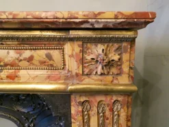 Pamono Louis XVI Fireplace Mantel in Breche Dalepp Marble> Fireplaces And Mantels