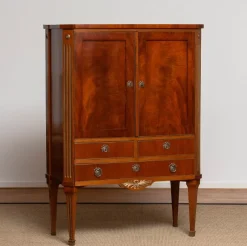 Online Pamono Louis XVI French Mahogany Veneer Cabinet with Brass Inlays, 1790s