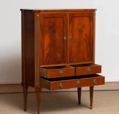Online Pamono Louis XVI French Mahogany Veneer Cabinet with Brass Inlays, 1790s