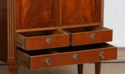 Online Pamono Louis XVI French Mahogany Veneer Cabinet with Brass Inlays, 1790s