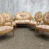 Pamono Louis XVI Gilded Wood Medallion Lounge Set, 1890s, Set of 5> Living Room Sets