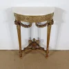 Pamono Louis XVI Mid 19th Century Marble and Gilded Wood Half-Moon Support Console