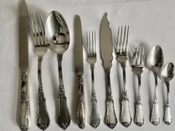 Pamono Louis XVI Silver-Plated Cutlery by Bruno Wiskemann, 1965, Set of 120> Cutlery & Serving Utensils