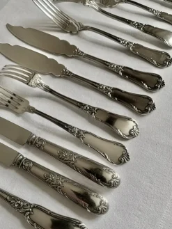 Pamono Louis XVI Silver-Plated Cutlery by Bruno Wiskemann, 1965, Set of 120><noscript><img width=