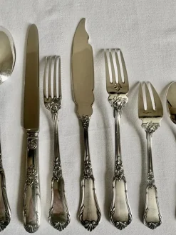 Pamono Louis XVI Silver-Plated Cutlery by Bruno Wiskemann, 1965, Set of 120><noscript><img width=