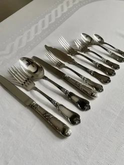 Pamono Louis XVI Silver-Plated Cutlery by Bruno Wiskemann, 1965, Set of 120><noscript><img width=