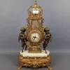 Pamono Louis XVI Style Bronze and Marble Mantel Clock with Cherubs, 1940s> Clocks