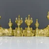 Outlet Pamono Louis XVI Style Bronze Fireplace Set from Charles Casier, Set of 5
