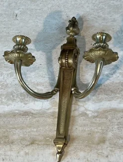 Pamono Louis XVI Style Bronze Wall Lights, Set of 2