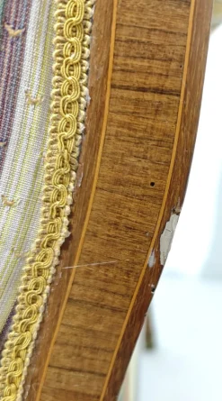 Pamono Louis XVI Style Chaise Longue in Wood and Multicolored Fabric with Brass Accessories, 1890s><noscript><img width=
