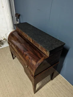 Pamono Louis XVI Style Cylinder Secretary in Flame Mahogany><noscript><img width=
