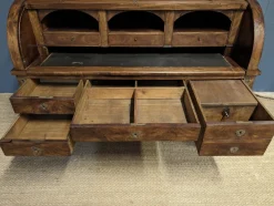 Pamono Louis XVI Style Cylinder Secretary in Flame Mahogany><noscript><img width=