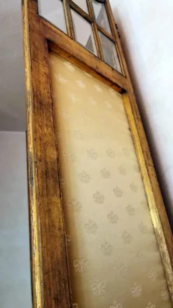 Pamono Louis XVI Style French Screen in Gilded Wood with Oil Painting and Ground Glass><noscript><img width=
