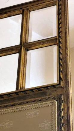 Pamono Louis XVI Style French Screen in Gilded Wood with Oil Painting and Ground Glass><noscript><img width=