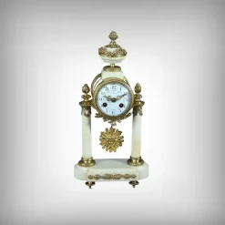 Pamono Louis XVI Style Marble and Bronze Clock from Mougin, 1889> Clocks