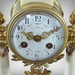 Pamono Louis XVI Style Marble and Bronze Clock from Mougin, 1889> Clocks